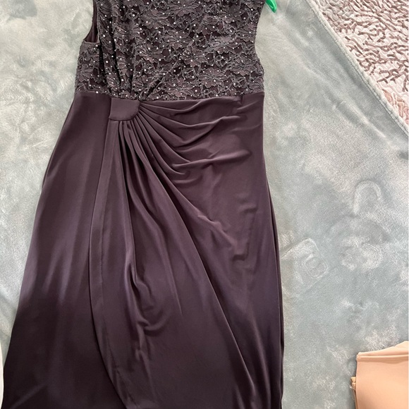Deep Gray Dress with sequence and shirring on top. - Picture 1 of 7